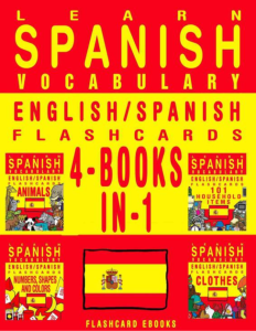 'Rich Results on Google's SERP when searching for ' Learn Spanish Vocabulary English Spanish Flashcards 4 Books in 1