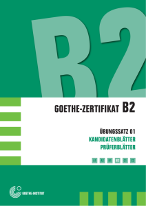 Goethe Zertifikat B2 Übungssatz 01 Kandidatenblätter Prüferblätter